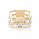 Золотое кольцо с фианитами к05683 от ювелирного магазина Оникс - 1