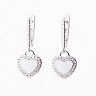 Срібні сережки сердечка з фіанітами 122036 от ювелирного магазина Оникс - 2