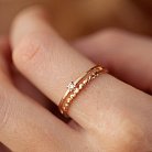 Золотое помолвочное кольцо c сердечками (фианит) к07587 от ювелирного магазина Оникс - 3
