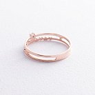 Золотое помолвочное кольцо c сердечками (фианит) к07587 от ювелирного магазина Оникс - 5
