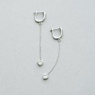 Срібні сережки "Сердечка" з фіанітами 122302 от ювелирного магазина Оникс - 3