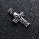 Серебряный крестик "Распятие. Молитва к Господу Иисусу Христу" (чернение) 131543 от ювелирного магазина Оникс - 1
