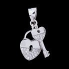 Серебряная подвеска "Замочек и ключик" с фианитами 132264 от ювелирного магазина Оникс