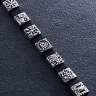 Мужской серебряный браслет "Мидгард Викингов" (кожа) OR134710 от ювелирного магазина Оникс - 2