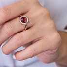 Золотое кольцо с розовым и белыми фианитами к06830 от ювелирного магазина Оникс - 2