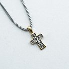 Серебряный крестик с позолотой "Распятие. Молитва "Господи, помилуй" 131670 от ювелирного магазина Оникс - 1