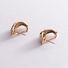 Золоті сережки з діамантами кит0590 от ювелирного магазина Оникс - 4