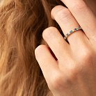 Серебряное кольцо с дорожкой голубых и желтых камней 8151 от ювелирного магазина Оникс - 7