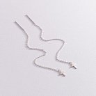 Серебряные серьги - протяжки "Крестики" 123100 от ювелирного магазина Оникс