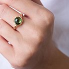 Золотое кольцо с зеленым фианитом к06758 от ювелирного магазина Оникс - 3
