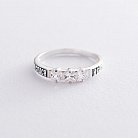 Серебряное кольцо "Спаси и сохрани" с фианитами 111060 от ювелирного магазина Оникс