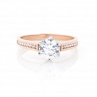 Помолвочное золотое кольцо (фианиты) к04685 от ювелирного магазина Оникс - 2