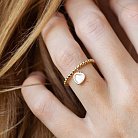 Шариковое золотое кольцо "Сердечко" с перламутром к07950 от ювелирного магазина Оникс - 5