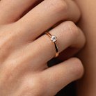 Помолвочное золотое кольцо с бриллиантом кб0416 от ювелирного магазина Оникс - 1