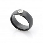 Керамическое кольцо с серебряной вставкой (фианит) 112048 от ювелирного магазина Оникс