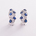 Золоті сережки з синіми сапфірами і діамантами E2671Scha от ювелирного магазина Оникс