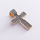 Серебряный крест "Распятие" с позолотой 132354 от ювелирного магазина Оникс - 4
