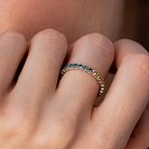 Золота каблучка з доріжкою каменів (сині та жовті діаманти) кб0507di от ювелирного магазина Оникс - 1