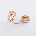 Золотое кольцо на две фаланги с фианитами к05510 от ювелирного магазина Оникс
