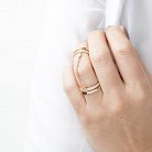 Золотое кольцо на две фаланги с фианитами к05510 от ювелирного магазина Оникс - 5
