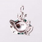 Серебряная подвеска "Царевна-Лягушка" с эмалью и фианитами 131119зж от ювелирного магазина Оникс - 2