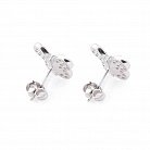 Серебряные серьги-гвоздики "Бабочки" с фианитами 121675 от ювелирного магазина Оникс - 2