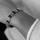 Мужской серебряный браслет "Мидгард Викингов" (кожа) OR134710 от ювелирного магазина Оникс - 1