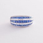 Золотое кольцо с синими сапфирами и бриллиантами R12484Saj от ювелирного магазина Оникс