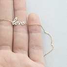 Золотой браслет на ногу "Love" б03685 от ювелирного магазина Оникс - 2