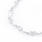 Срібний браслет з сердечками (фіаніти) 141266 от ювелирного магазина Оникс - 1