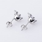 Срібні сережки-пусети з фіанітами 121897 от ювелирного магазина Оникс - 1