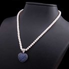 Золота підвіска "Серце" з синіми сапфірами і діамантами пм0723 от ювелирного магазина Оникс - 1
