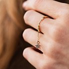 Золотое кольцо с подвеской "Звездочка" (фианиты) к06998 от ювелирного магазина Оникс - 4