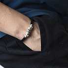 Шкіряний браслет з срібними вставками черепів 141241 от ювелирного магазина Оникс - 3