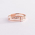 Золота заручальна каблучка "Сердечки" з діамантом 740377 от ювелирного магазина Оникс - 2