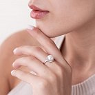 Серебряное кольцо с жемчугом и фианитами 1806/1р-PWT от ювелирного магазина Оникс - 1
