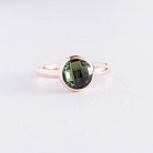 Золотое кольцо с зеленым фианитом к06836 от ювелирного магазина Оникс