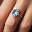 Серебряное кольцо с голубым топазом и фианитами GS-01-134-3910 от ювелирного магазина Оникс - 7