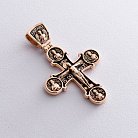 Золотой православный крест с чернением. Восемь святых п01404 от ювелирного магазина Оникс
