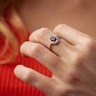 Двойное серебряное кольцо с пиропом и фианитами GS-01-004-4110 от ювелирного магазина Оникс - 3