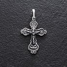 Серебряный крестик с распятием "Спаси и сохрани" 132663 от ювелирного магазина Оникс