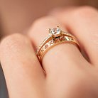 Помолвочное кольцо "Я кохаю тебе" в желтом золоте (фианиты) к07141 от ювелирного магазина Оникс - 6