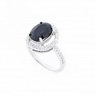 Срібний перстень з синім сапфіром і фіанітами 111509 от ювелирного магазина Оникс