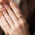 Золотое кольцо "Аннабель" с зеленым фианитом к07183 от ювелирного магазина Оникс - 14