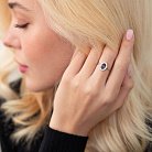 Серебряное помолвочное кольцо (дымчатый кварц и фианиты) 111068 от ювелирного магазина Оникс - 1