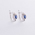 Золоті сережки з синіми сапфірами і діамантами C01298E от ювелирного магазина Оникс