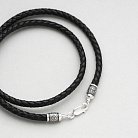 Кожаный шнурок с серебряной застежкой "Спаси и сохрани" (5 мм) 18712 от ювелирного магазина Оникс - 3