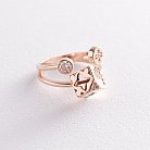 Золотое кольцо "Цветочки-сердце-клевер" с фианитами к05198 от ювелирного магазина Оникс