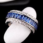 Серебряное кольцо с синими фианитами (родий) 11750с от ювелирного магазина Оникс - 1