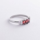 Серебряное кольцо с пиропами и фианитами GS-01-063-4110 от ювелирного магазина Оникс - 2